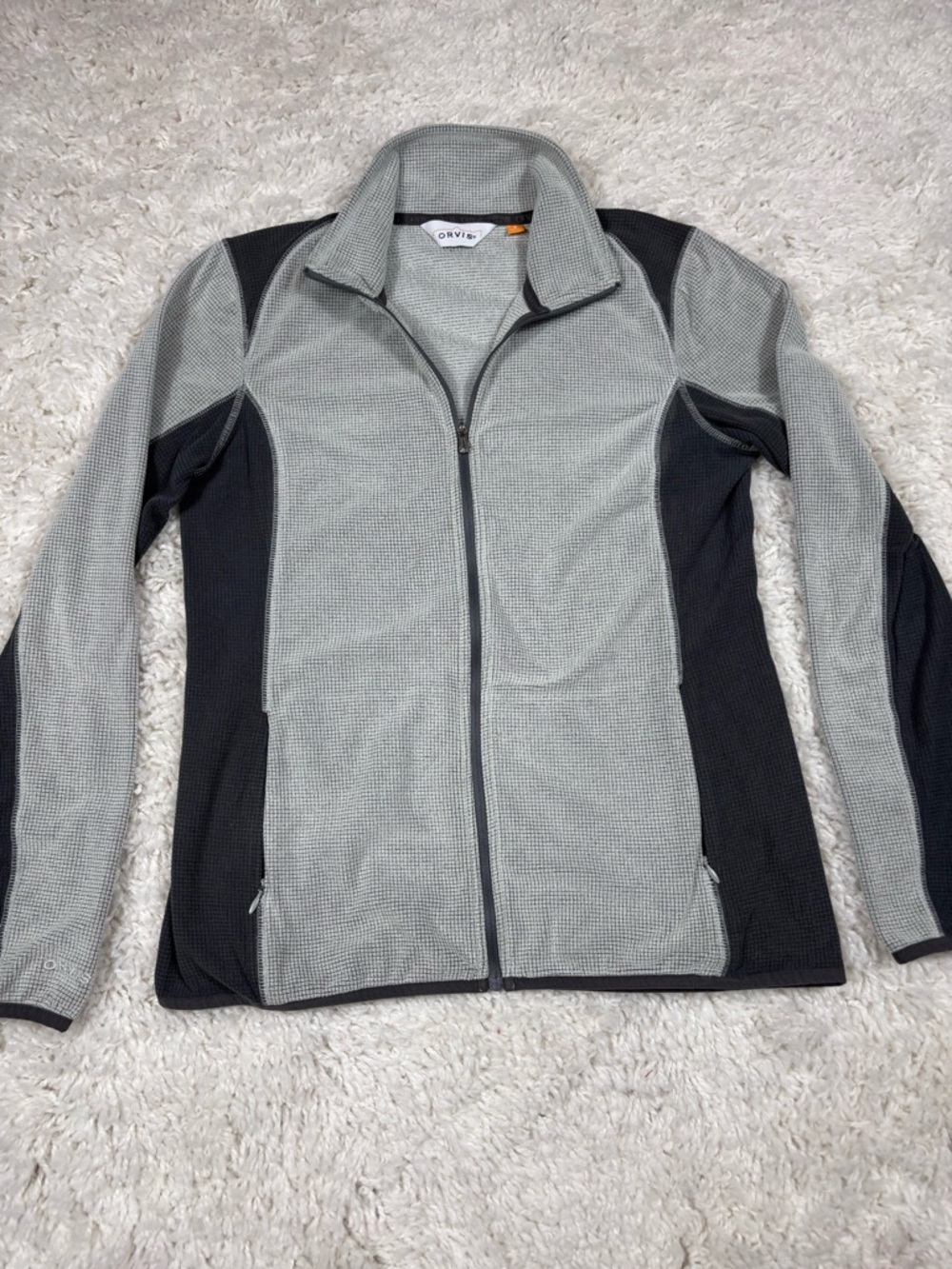 Orvis Women’s S Gray Black Full Zip Performance Fleece Jacket